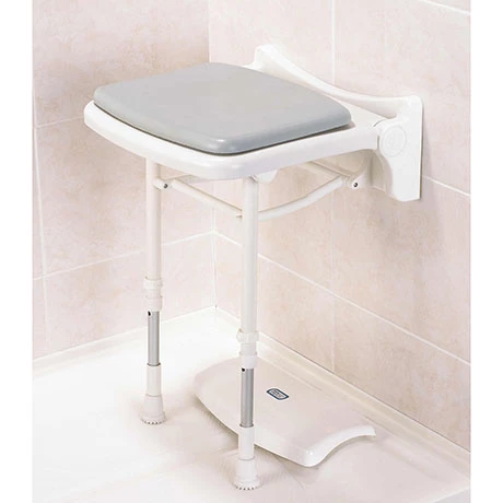AKW 2000 Series Standard Fold-Up Shower Seat with Pad - Grey 3 AKW 2000 Series Standard Fold-Up Shower Seat with Pad - Grey