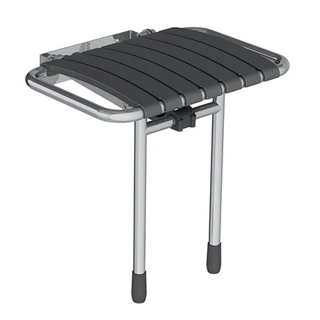 AKW Bama Slatted Fold-Up Shower Seat - Grey 3 AKW Bama Slatted Fold-Up Shower Seat - Grey