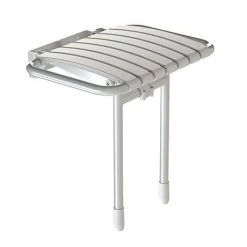 AKW Bama Slatted Fold-Up Shower Seat - White