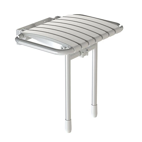 AKW Bama Slatted Fold-Up Shower Seat - White 3 AKW Bama Slatted Fold-Up Shower Seat - White