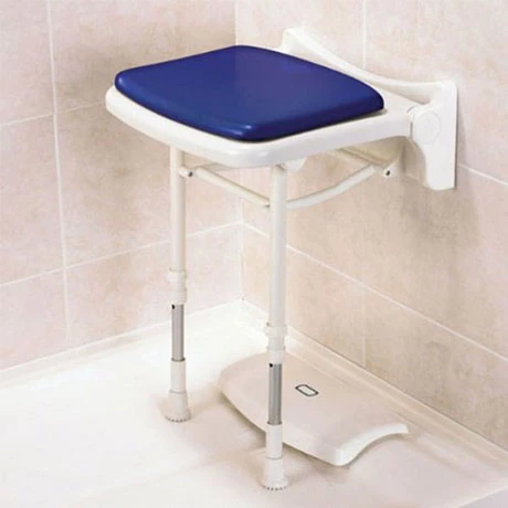 AKW 2000 Series Compact Fold-Up Shower Seat with Pad - Blue 3 AKW 2000 Series Compact Fold-Up Shower Seat with Pad - Blue