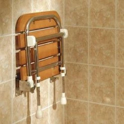 AKW Wooden Slatted Fold-Up Seat with Support Legs 7 AKW Wooden Slatted Fold-Up Seat with Support Legs -Shower Trays Shop 04030 D2 460