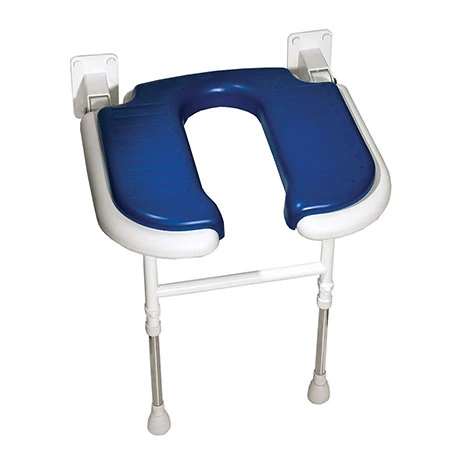 AKW 4000 Series Standard Horseshoe Fold-Up Shower Seat - Blue 3 AKW 4000 Series Standard Horseshoe Fold-Up Shower Seat - Blue