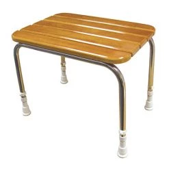 AKW Wooden Slatted Shower Stool