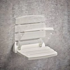 Mira Folding Wall Mounted Shower Seat - White - 2.1536.128 -Shower Trays Shop 2.1536.128 A3 460
