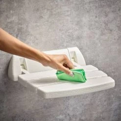 Mira Folding Wall Mounted Shower Seat - White - 2.1536.128 -Shower Trays Shop 2.1536.128 A4 460