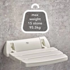 Mira Folding Wall Mounted Shower Seat - White - 2.1536.128 -Shower Trays Shop 2.1536.128 A5 460