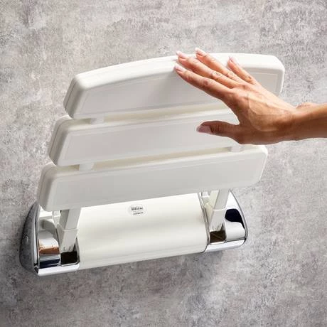 Mira Folding Wall Mounted Shower Seat - White/Chrome - 2.1536.129 5 Mira Folding Wall Mounted Shower Seat - White/Chrome - 2.1536.129 - Image 3