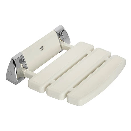 Mira Folding Wall Mounted Shower Seat - White/Chrome - 2.1536.129 3 Mira Folding Wall Mounted Shower Seat - White/Chrome - 2.1536.129
