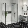 Arezzo 1400 x 900 Walk In Enclosure (incl. 800 Matt Black Framed Screen, Side Panel + White Tray) 2 Arezzo 1400 x 900 Walk In Enclosure (incl. 800 Matt Black Framed Screen, Side Panel + White Tray) -Shower Trays Shop 89SQBWS14T p