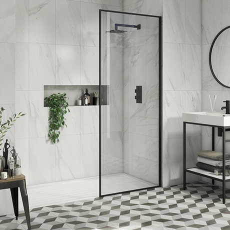Arezzo 1400 x 900 Wet Room (incl. 800mm Square Matt Black Framed Screen + White Tray) 3 Arezzo 1400 x 900 Wet Room (incl. 800mm Square Matt Black Framed Screen + White Tray)