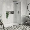 Arezzo 1600 x 800 Wet Room (incl. 900mm Square Matt Black Framed Screen + White Tray) 2 Arezzo 1600 x 800 Wet Room (incl. 900mm Square Matt Black Framed Screen + White Tray) -Shower Trays Shop 9SQBWS16T p