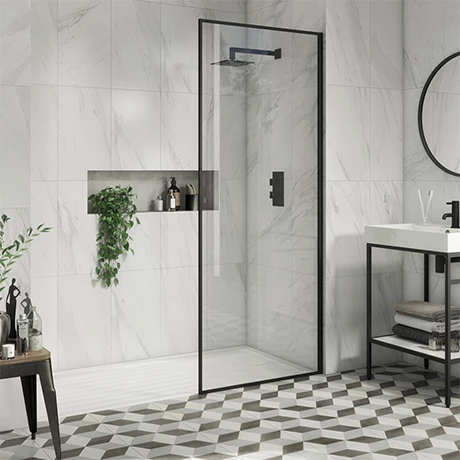 Arezzo 1600 x 800 Wet Room (incl. 900mm Square Matt Black Framed Screen + White Tray) 3 Arezzo 1600 x 800 Wet Room (incl. 900mm Square Matt Black Framed Screen + White Tray)