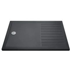 Aurora 1400 x 800 Slate Effect Walk In Shower Tray With Drying Area