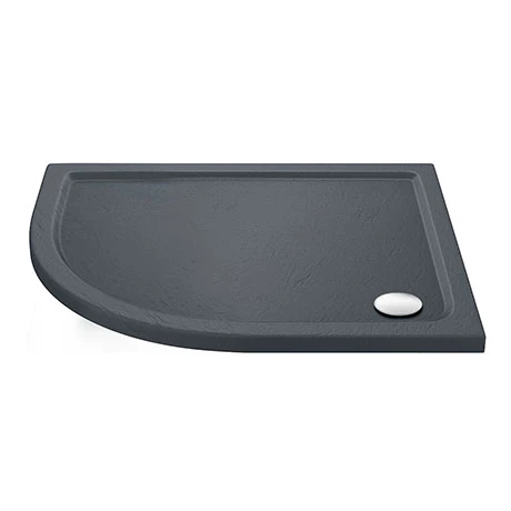 Aurora LH Slate Effect Stone Offset Quadrant Shower Tray 3 Aurora LH Slate Effect Stone Offset Quadrant Shower Tray