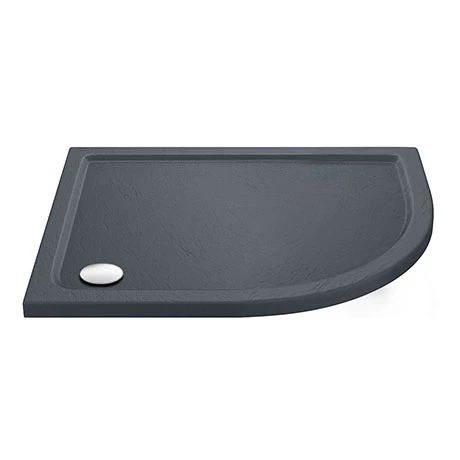 Aurora RH Slate Effect Stone Offset Quadrant Shower Tray 3 Aurora RH Slate Effect Stone Offset Quadrant Shower Tray