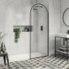 Arezzo 800 x 1950 Arched Matt Black Framed 8mm Wetroom Screen 1 Arezzo 800 x 1950 Arched Matt Black Framed 8mm Wetroom Screen -Shower Trays Shop AZ8ARBWS p