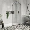 Arezzo 900 x 1950 Arched Matt Black Framed 8mm Wetroom Screen 2 Arezzo 900 x 1950 Arched Matt Black Framed 8mm Wetroom Screen -Shower Trays Shop AZ9ARBWS n p