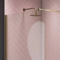 Arezzo 1700 x 800 Brushed Brass Wet Room (inc. Screen + Tray) -Shower Trays Shop AZBB04 d3 460