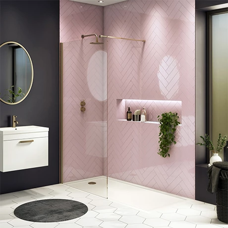 Arezzo 1700 x 700 Bath Replacement Wet Room (1000mm Brushed Brass Screen w. Tray) 3 Arezzo 1700 x 700 Bath Replacement Wet Room (1000mm Brushed Brass Screen w. Tray)