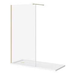 Arezzo 1700 x 700 Bath Replacement Wet Room (1000mm Brushed Brass Screen w. Tray) 6 Arezzo 1700 x 700 Bath Replacement Wet Room (1000mm Brushed Brass Screen w. Tray) -Shower Trays Shop AZBB17BRWR n d1 460