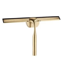 Arezzo Brushed Brass Shower Squeegee + Holder