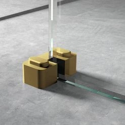 Arezzo Brushed Brass Wetroom Screen Horseshoe Support Foot