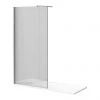 Arezzo 1700 x 700 Bath Replacement Wet Room (1000mm Chrome Fluted Glass Screen w. Tray) -Shower Trays Shop AZCHF17BRWR p