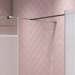Arezzo 1400 x 900 Fluted Glass Chrome Walk In Enclosure (inc. Main Screen, Side Panel + Tray) 12 Arezzo 1400 x 900 Fluted Glass Chrome Walk In Enclosure (inc. Main Screen, Side Panel + Tray) -Shower Trays Shop AZFCHB149E d4 460