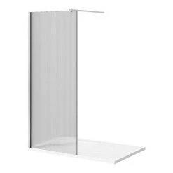 Arezzo 1400 x 900 Fluted Glass Chrome Profile Wet Room (800 Screen, Square Support Arm + Tray) 11 Arezzo 1400 x 900 Fluted Glass Chrome Profile Wet Room (800 Screen, Square Support Arm + Tray) -Shower Trays Shop AZFGCH149 n d5 460