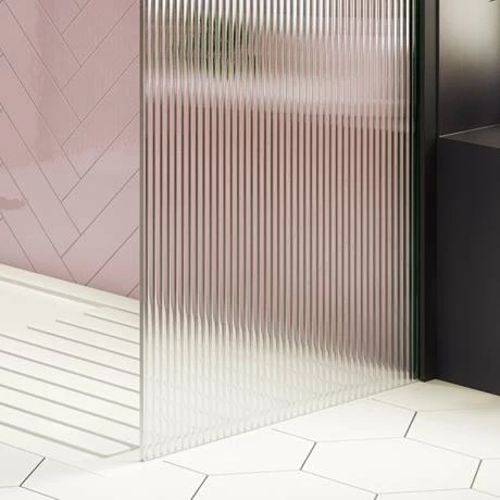 Arezzo 1600 x 800 Fluted Glass Matt Black Walk In Enclosure (inc. Main Screen, Side Panel + Tray) 8 Arezzo 1600 x 800 Fluted Glass Matt Black Walk In Enclosure (inc. Main Screen, Side Panel + Tray) - Image 6