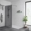 Arezzo 1700 x 700 Bath Replacement Wet Room (1000mm Grey Tinted Screen w. Tray) 1 Arezzo 1700 x 700 Bath Replacement Wet Room (1000mm Grey Tinted Screen w. Tray) -Shower Trays Shop AZGT17BRWR p