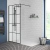 Arezzo 1700 x 800 Matt Black Grid Wet Room (inc. Screen + Tray) 2 Arezzo 1700 x 800 Matt Black Grid Wet Room (inc. Screen + Tray) -Shower Trays Shop AZMBG04 p