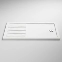 Nuie Rectangular 40mm ABS Capped Acrylic Walk-In Shower Tray with Drying Area