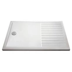 Nuie Rectangular 40mm ABS Capped Acrylic Walk-In Shower Tray with Drying Area -Shower Trays Shop BFS d4 460