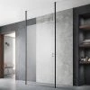 Hudson Reed Free Standing Wet Room Screen with Black Double Ceiling Posts