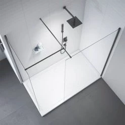 Merlyn Black Showerwall Wetroom Screen 7 Merlyn Black Showerwall Wetroom Screen -Shower Trays Shop BLKSW800 D2 460