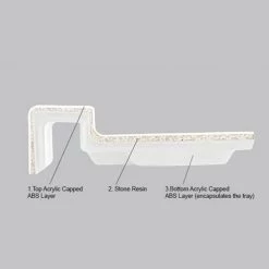 Merlyn MStone RH Offset Quadrant Shower Tray -Shower Trays Shop D76SQ D1 460 4