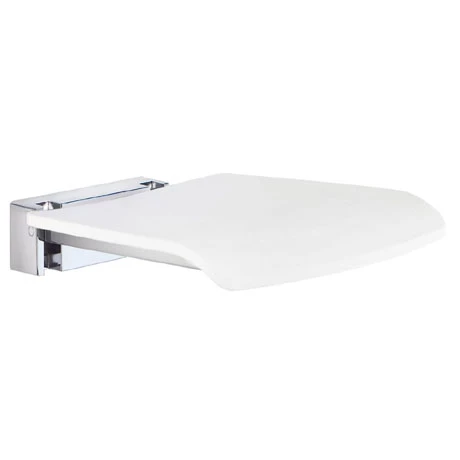 Smedbo Living Folding Wall Mounted Shower Seat - White - FK404 3 Smedbo Living Folding Wall Mounted Shower Seat - White - FK404