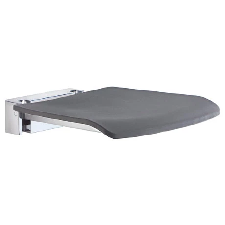 Smedbo Living Folding Wall Mounted Shower Seat - Dark Grey - FK414 3 Smedbo Living Folding Wall Mounted Shower Seat - Dark Grey - FK414