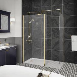 2 x Hudson Reed Brushed Brass Square Fixed Wet Room Support Arms for 8mm Glass 8 2 x Hudson Reed Brushed Brass Square Fixed Wet Room Support Arms for 8mm Glass -Shower Trays Shop HR2SBA lA1 460