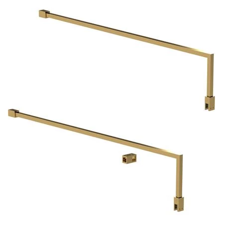 2 x Hudson Reed Brushed Brass Square Fixed Wet Room Support Arms for 8mm Glass 4 2 x Hudson Reed Brushed Brass Square Fixed Wet Room Support Arms for 8mm Glass - Image 2