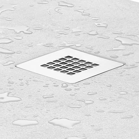 Imperia 800 x 800mm White Slate Effect Square Shower Tray + Chrome Waste 5 Imperia 800 x 800mm White Slate Effect Square Shower Tray + Chrome Waste - Image 3