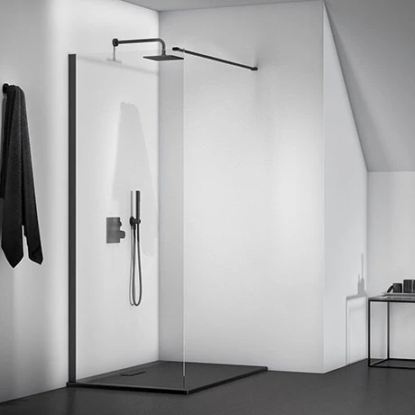 Ideal Standard Connect 2 Silk Black 900mm Wetroom Panel + Straight Bracing Bracket 3 Ideal Standard Connect 2 Silk Black 900mm Wetroom Panel + Straight Bracing Bracket