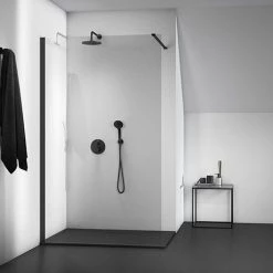 Ideal Standard Connect 2 Silk Black 1200mm Wetroom Panel + Straight Bracing Bracket