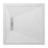 Crosswater - Square Low Profile Stone Resin Shower Tray with White Linear Waste - 900 x 900 x 25mm