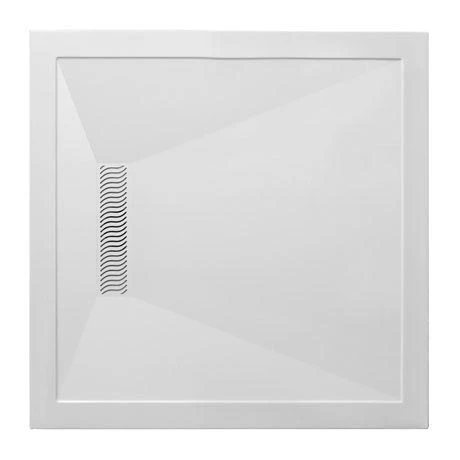Crosswater - Square Low Profile Stone Resin Shower Tray with White Linear Waste - 900 x 900 x 25mm 3 Crosswater - Square Low Profile Stone Resin Shower Tray with White Linear Waste - 900 x 900 x 25mm