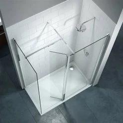 Merlyn 8 Series 1600 x 900mm Walk In Enclosure with Swivel & End Panel -Shower Trays Shop M80243SV D1 460 1