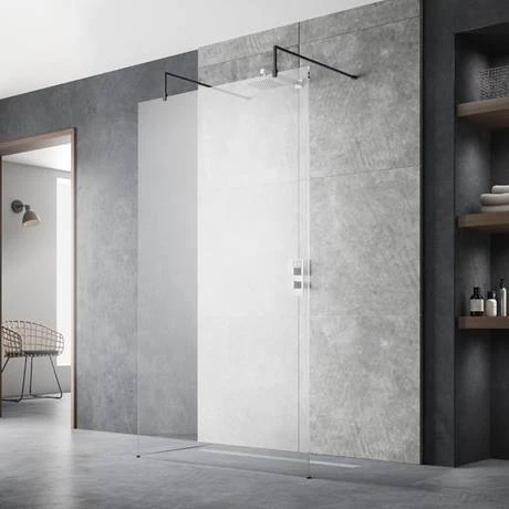 2 x Hudson Reed Matt Black Square Fixed Wet Room Support Arms for 8mm Glass 6 2 x Hudson Reed Matt Black Square Fixed Wet Room Support Arms for 8mm Glass - Image 4