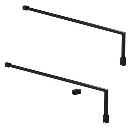 2 x Hudson Reed Matt Black Square Fixed Wet Room Support Arms for 8mm Glass 4 2 x Hudson Reed Matt Black Square Fixed Wet Room Support Arms for 8mm Glass - Image 2